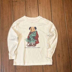 Polo Bear by Ralph Lauren Boys Long Sleeve Shirt Top 6 Holiday Christmas Tree
